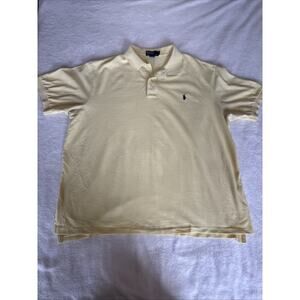 Polo Ralph Lauren Shirt Mens 2XB Yellow Short Sleeve Pony Collar Top